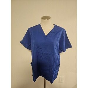NiaaHinn Womens Scrub Set Royal Blue V-Neck Top Jogger Pants Size Medium